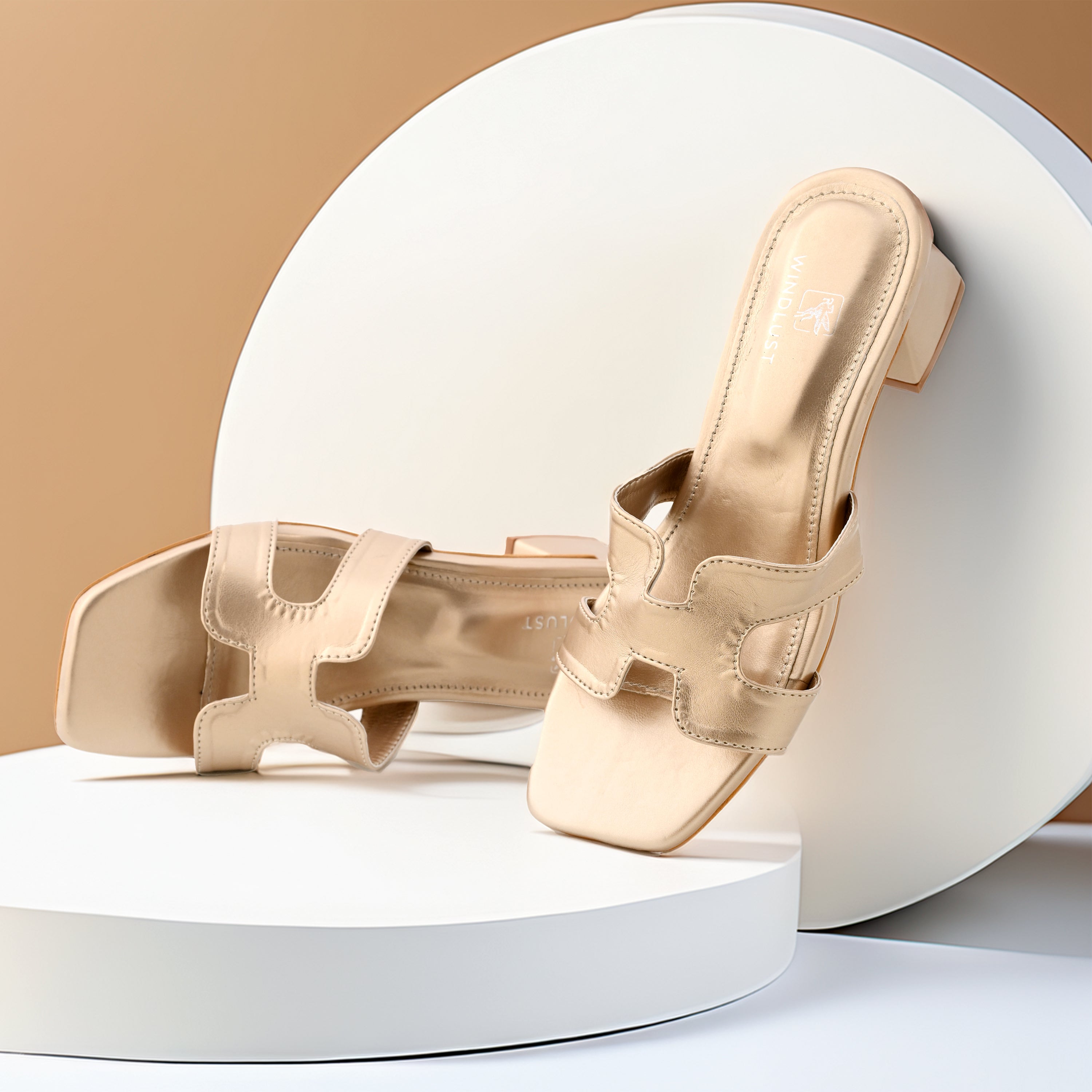 4 Way Cut Solid Heels - Matte Gold - Windlust