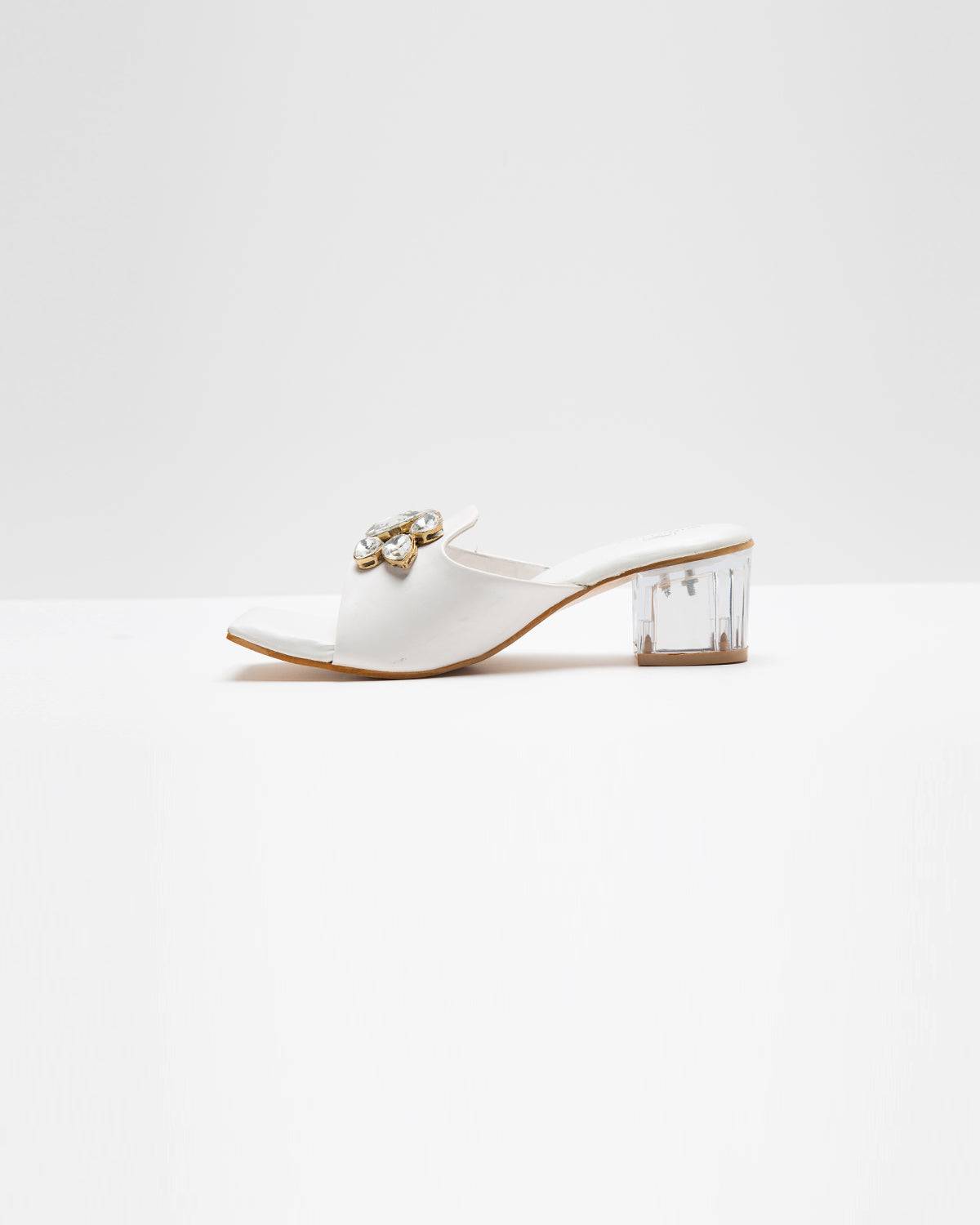 Jewel Up Heels - White - Windlust