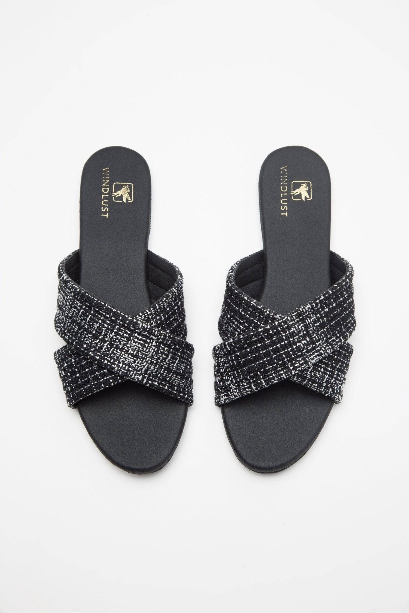 Cross-Strapped Black Jute Flats - Windlust