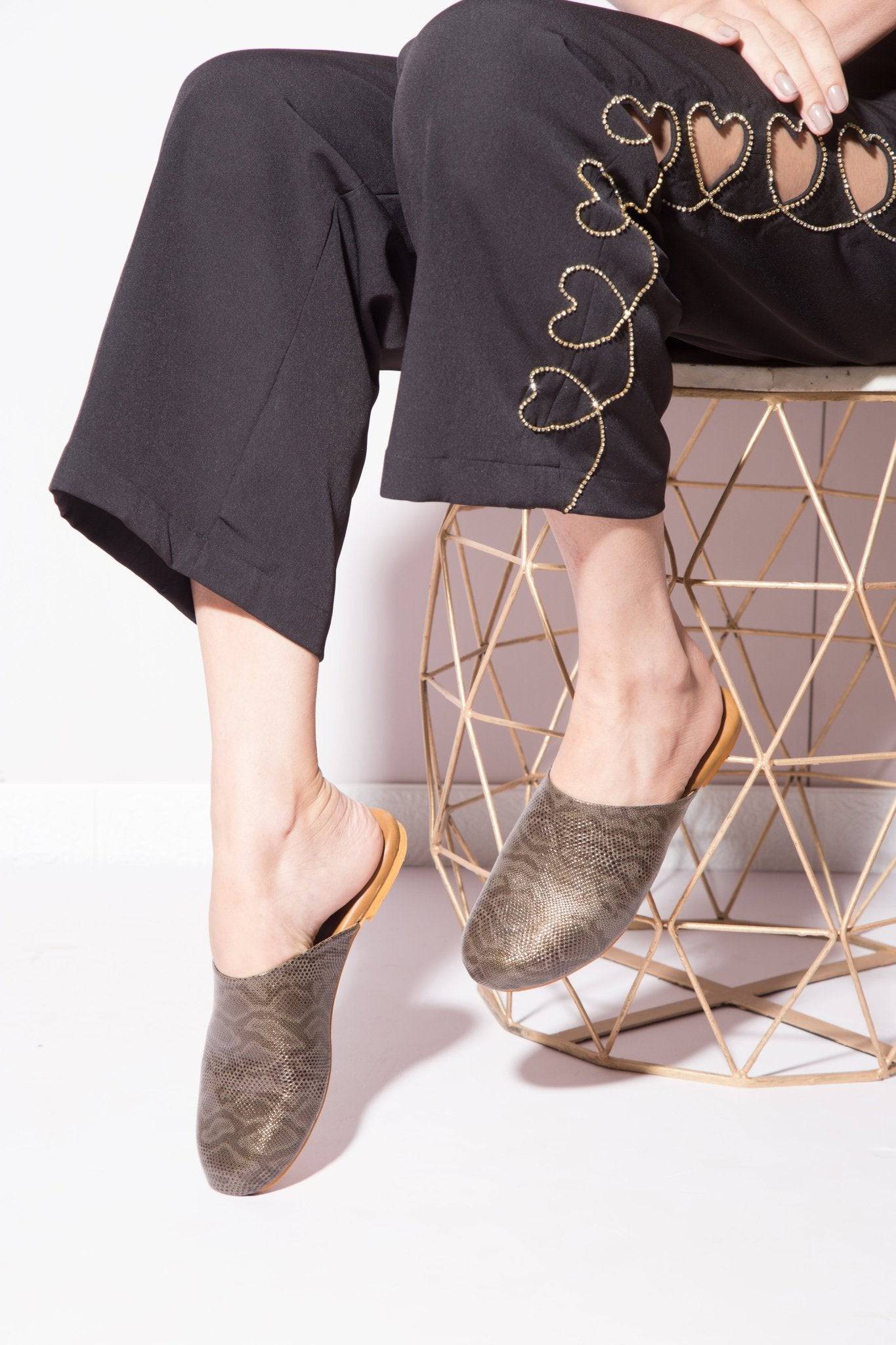 Textured Snake Print Flats
