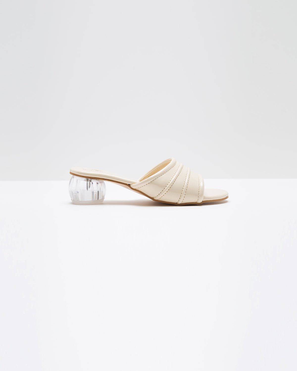 Glossy Pumps with Spherical Heel - Cream - Windlust