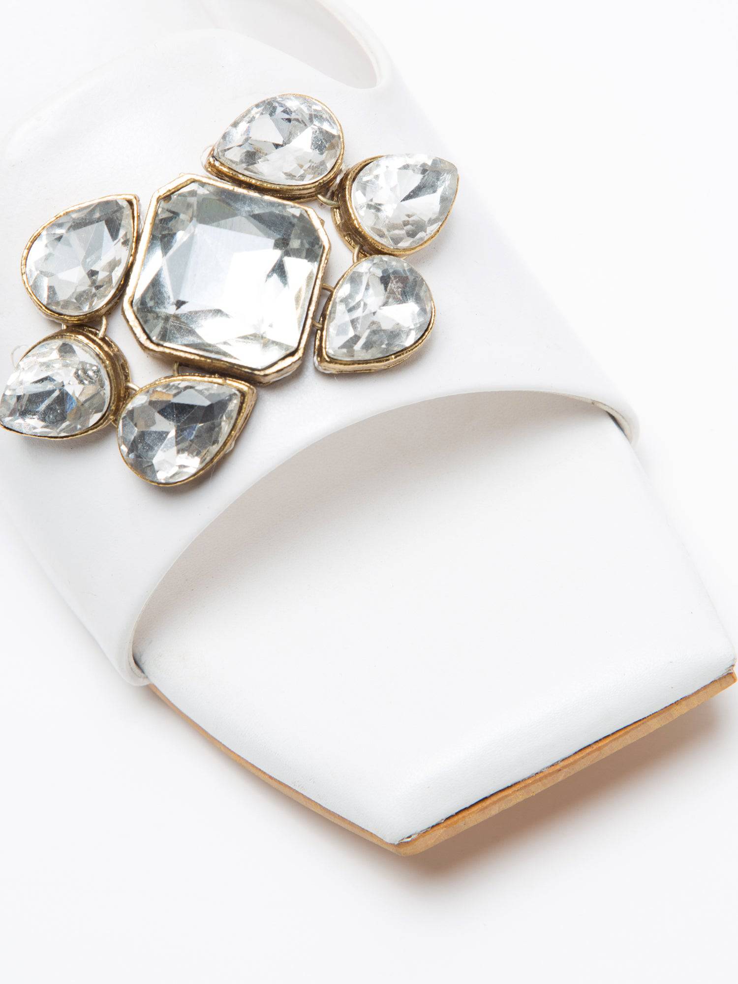 Jewel Up Heels - White