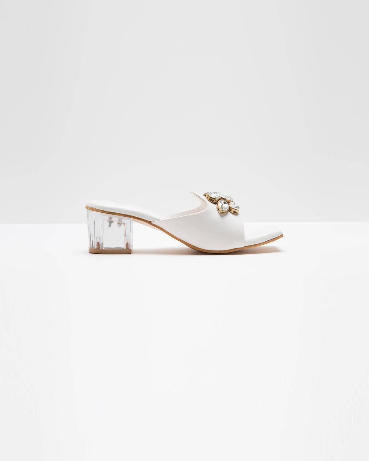 Jewel Up Heels - White - Windlust