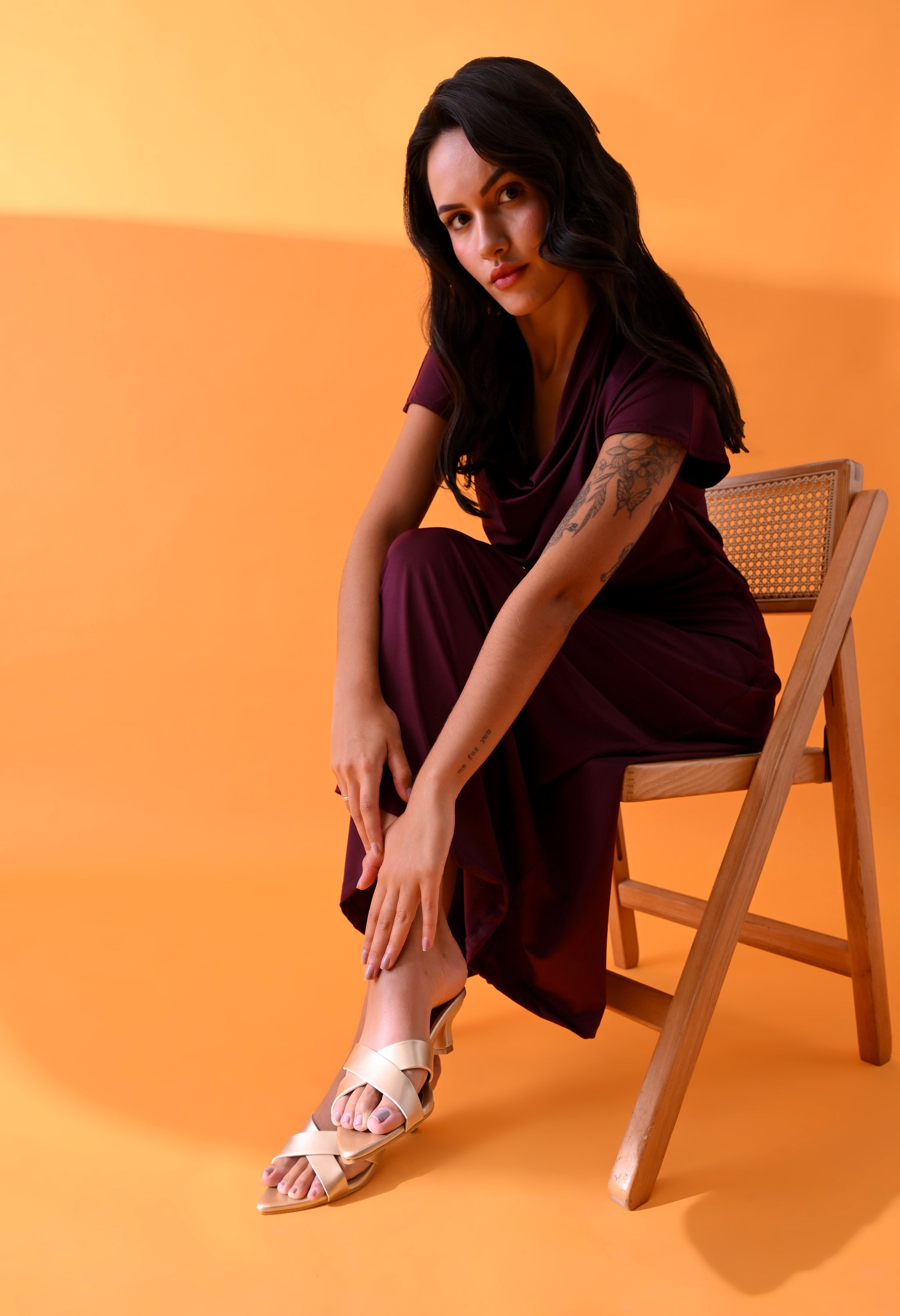 Gold luxury cross-strap kitten heels by Windlust, featuring elegant heel design and stylish straps perfect for formal occasions.