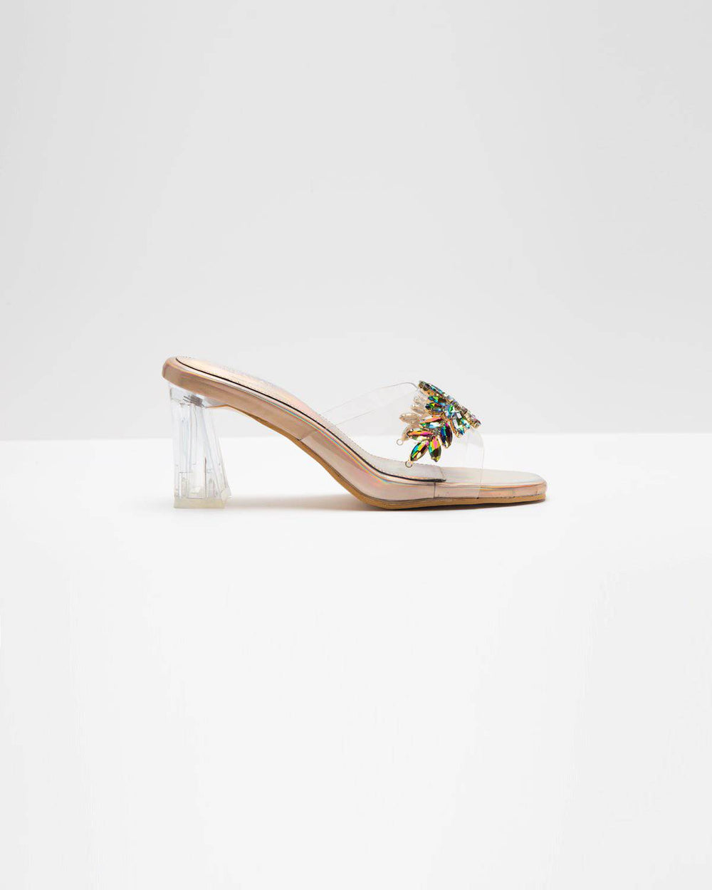 Windlust copper heels with rainbow textured stone embellishments and stylish design for elegant wear.