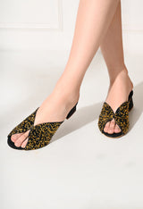 Signature Swarovski Block Heels - Gold/Black