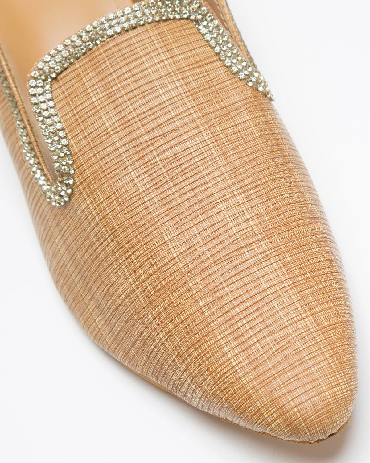 Fine Textured Beige Mules
