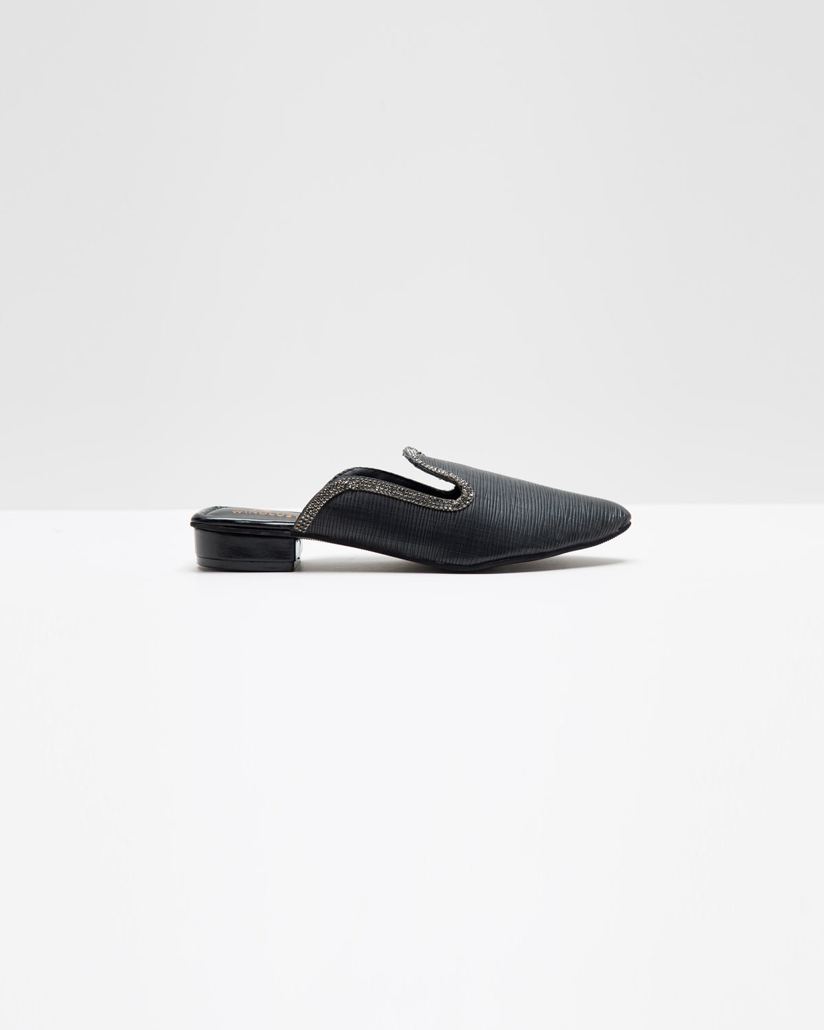 Fine Textured Black Mules - Windlust